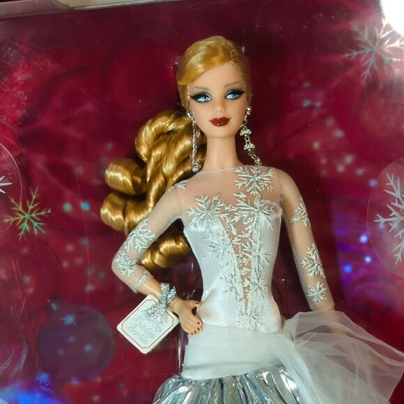 Holiday Barbie Collector Doll 20th Anniversary Snowflake Silver Gown 2008 - Picture 2 of 7